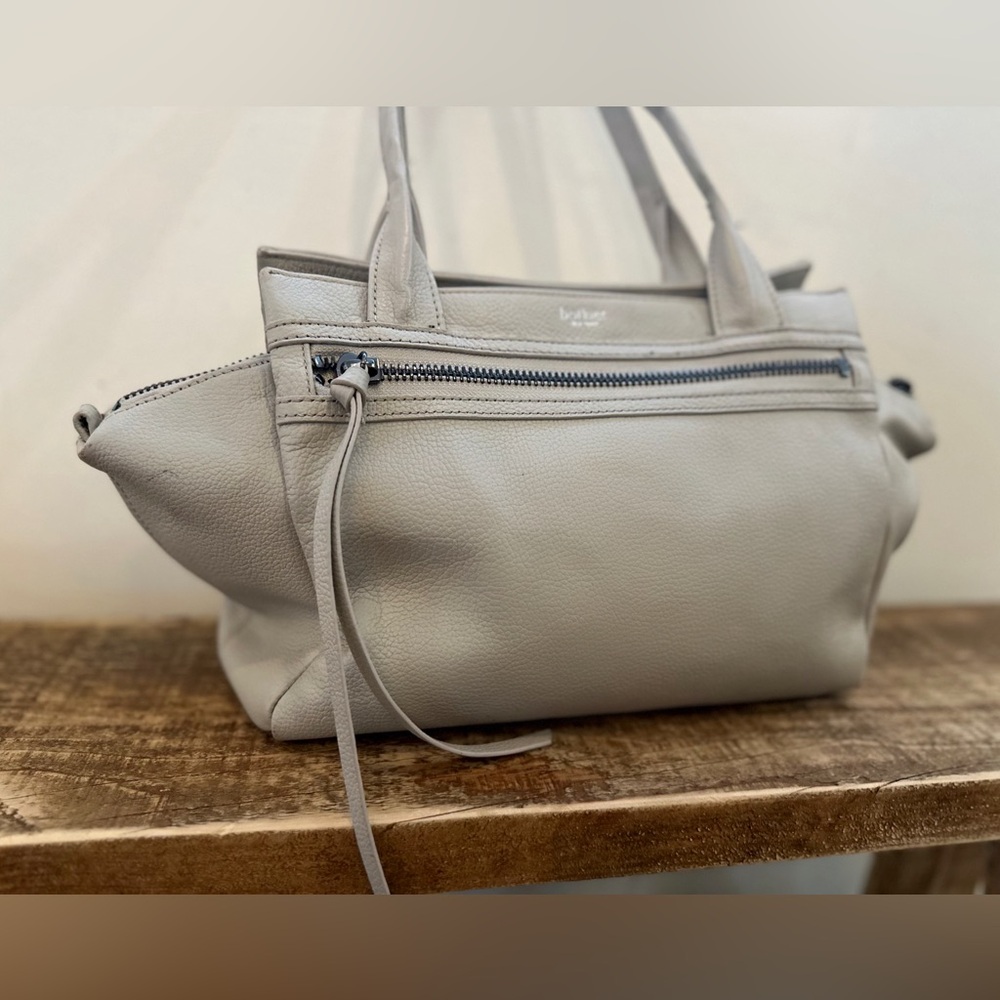 Botkier Trigger Leather Satchel Dove Off White Cream Shoulder Bag EUC - Picture 6 of 6